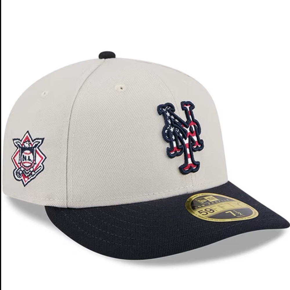 New York Mets new era white 2024 4th of July low profile fitted